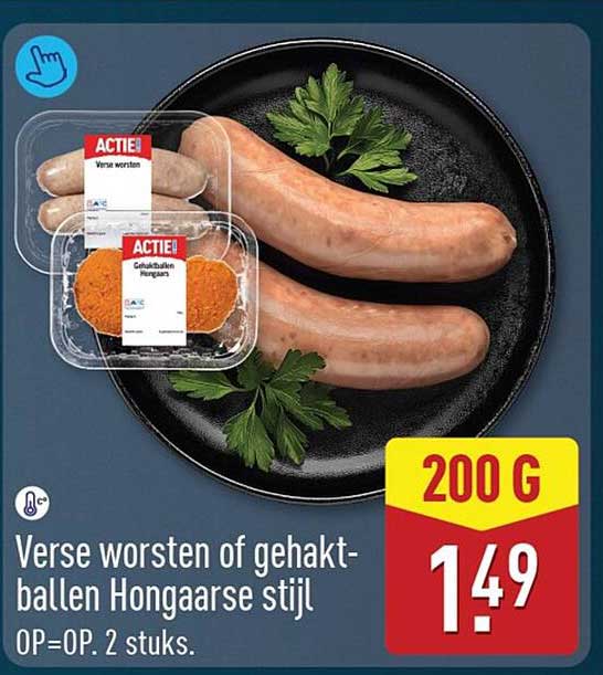 Verse worsten of gehaktballen Hongaarse stijl OP=OP. 2 stuks.