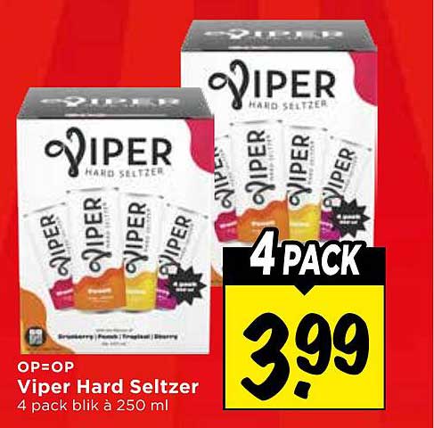 Viper Hard Seltzer 4 pack blik à 250 ml 4 PACK