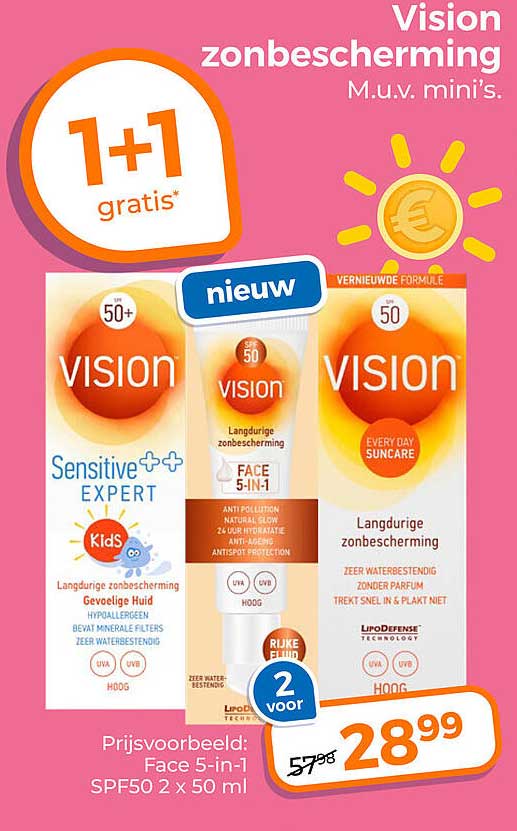 Vision zonbescherming M.u.v. mini’s. 1+1 gratis