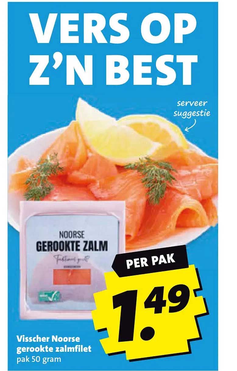 Visscher Noorse gerookte zalmfilet pak 50 gram