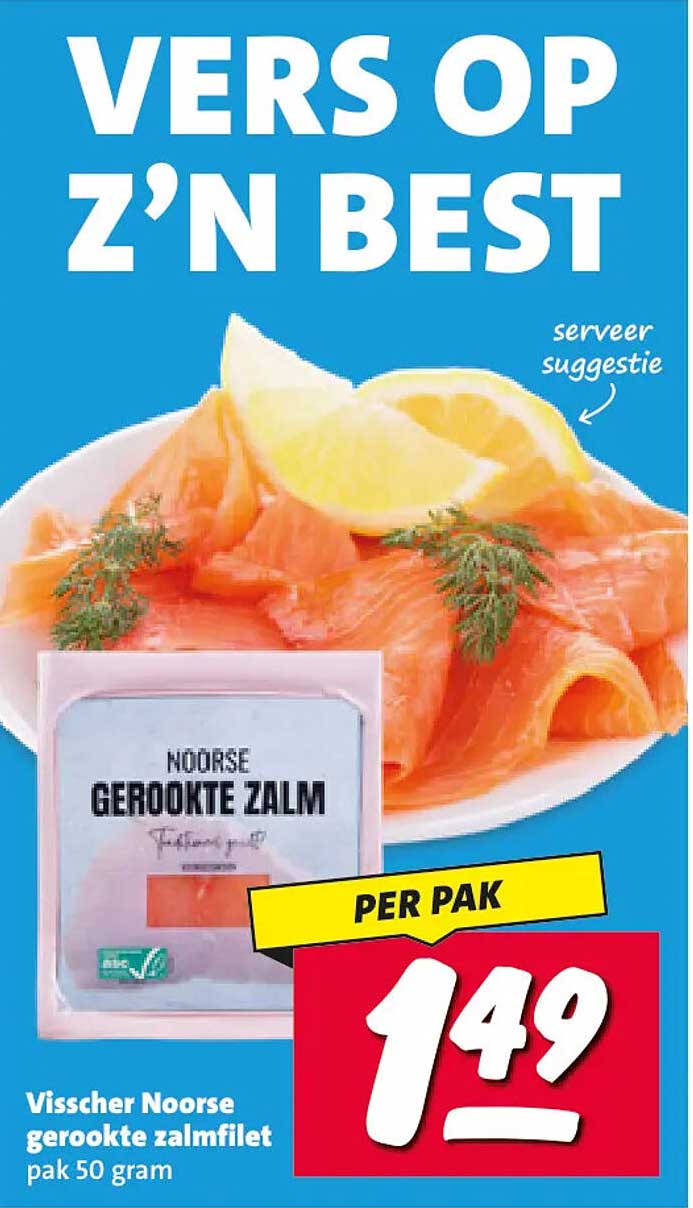 Visscher Noorse gerookte zalmfilet pak 50 gram