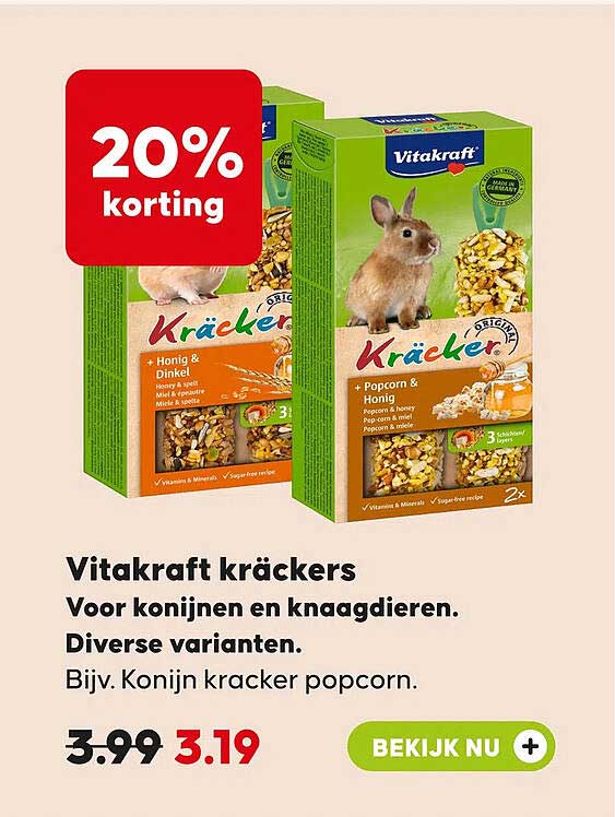 Vitakraft kräckers 20% korting