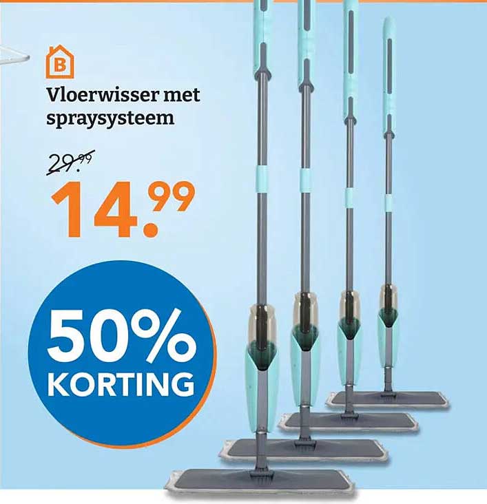 Vloerwisser met spraysysteem 50% KORTING