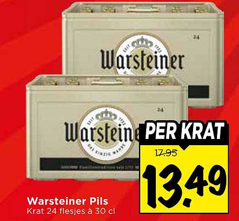 Warsteiner Pils Krat 24 flesjes à 30 cl PER KRAT