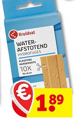 WATER-AFSTOTEND HYDROFUGES PLEISTERS PANSEMENTS 10X 10 x 6 cm