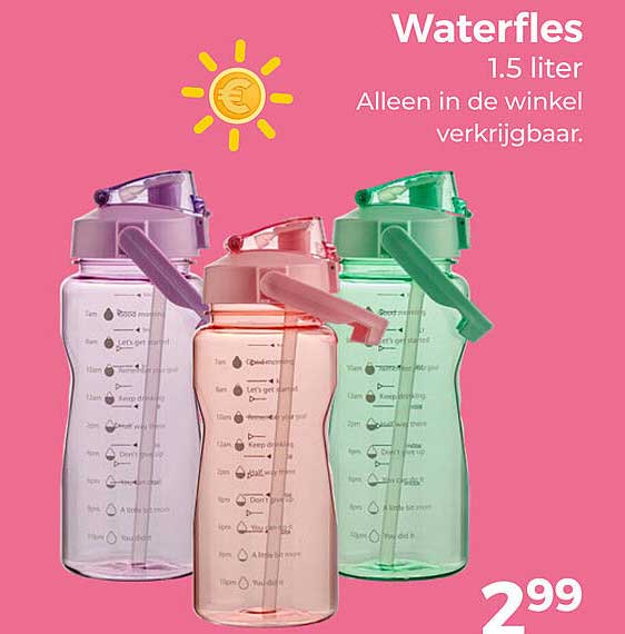 Waterfles 1.5 liter Alleen in de winkel verkrijgbaar.