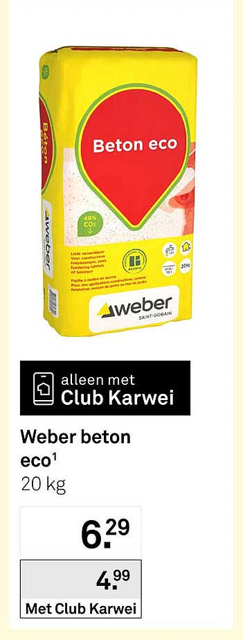 Weber beton eco¹ 20 kg Met Club Karwei