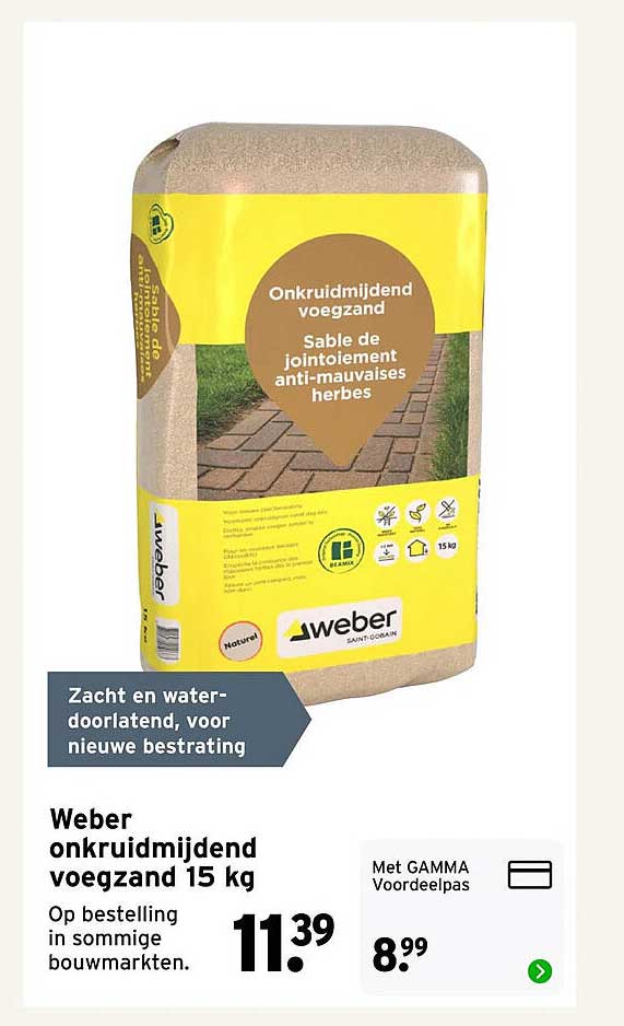 Weber onkruidmijdend voegzand 15 kg