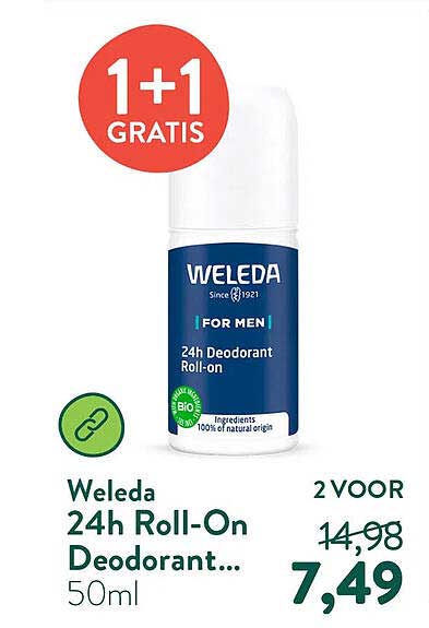 Weleda 24h Roll-On Deodorant... 1+1 GRATIS