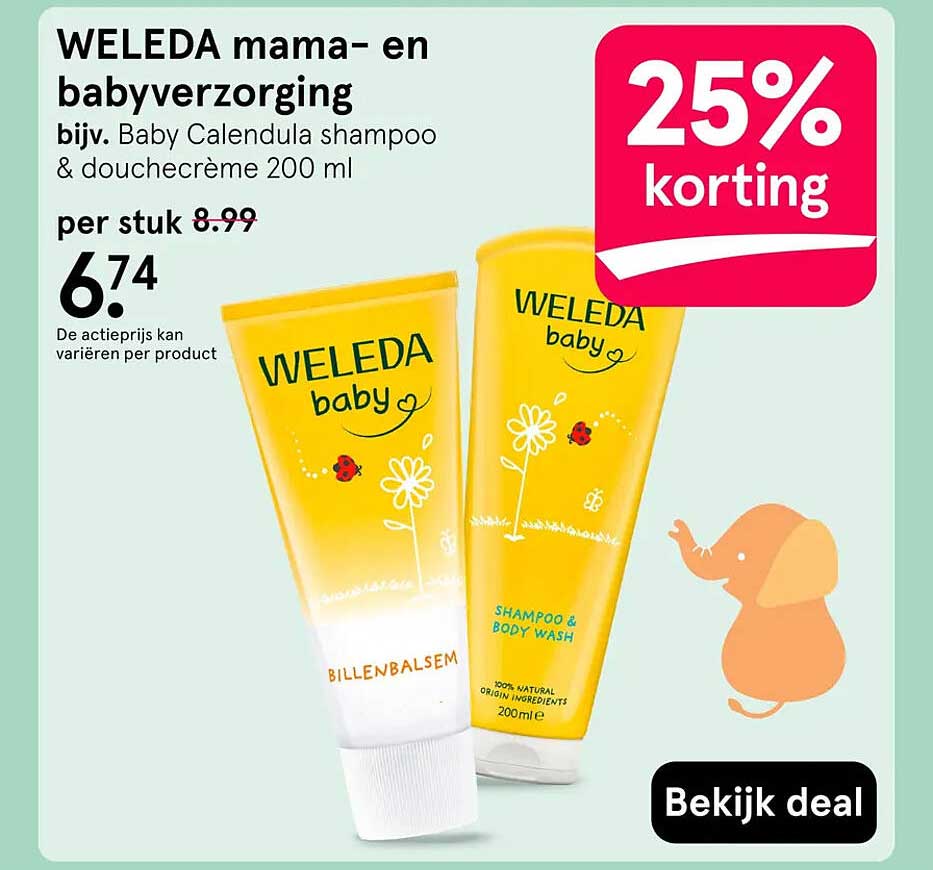 WELEDA mama- en babyverzorging 25% korting