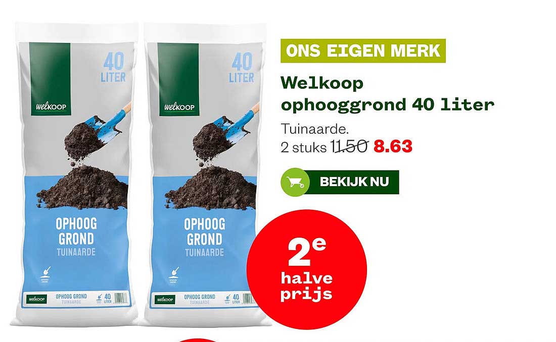 Welkoop ophooggrond 40 liter 2e halve prijs