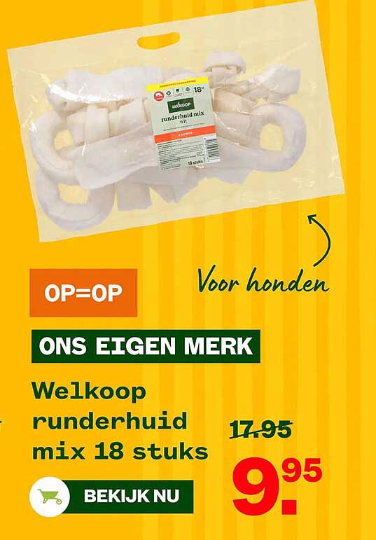 Welkoop runderhuid mix 18 stuks
