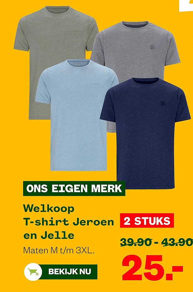 Welkoop T-shirt Jeroen en Jelle 2 STUKS