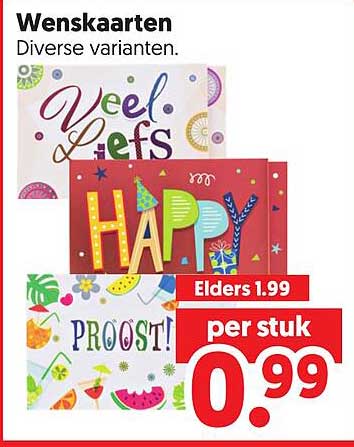 Wenskaarten Diverse varianten.