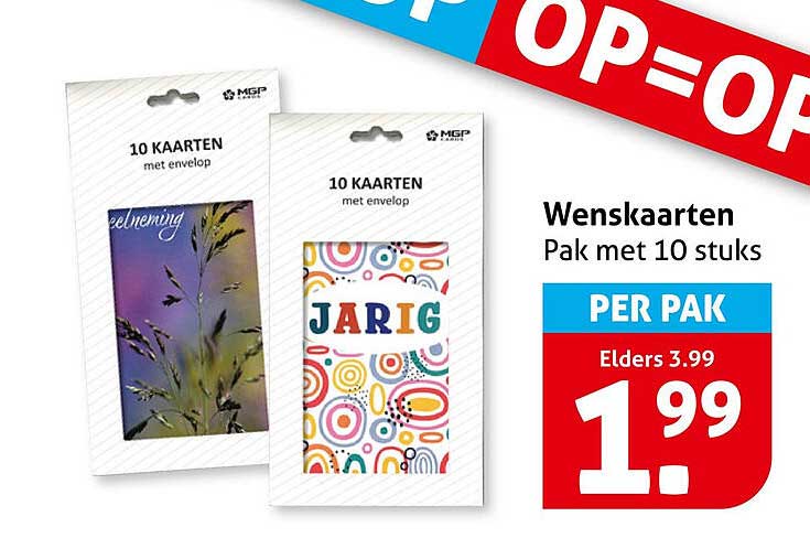 Wenskaarten Pak met 10 stuks