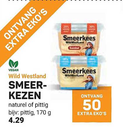 Wild Westland SMEER-KEZEN naturel of pittig bijv: pittig, 170 g ONTVANG 50 EXTRA-EKO'S