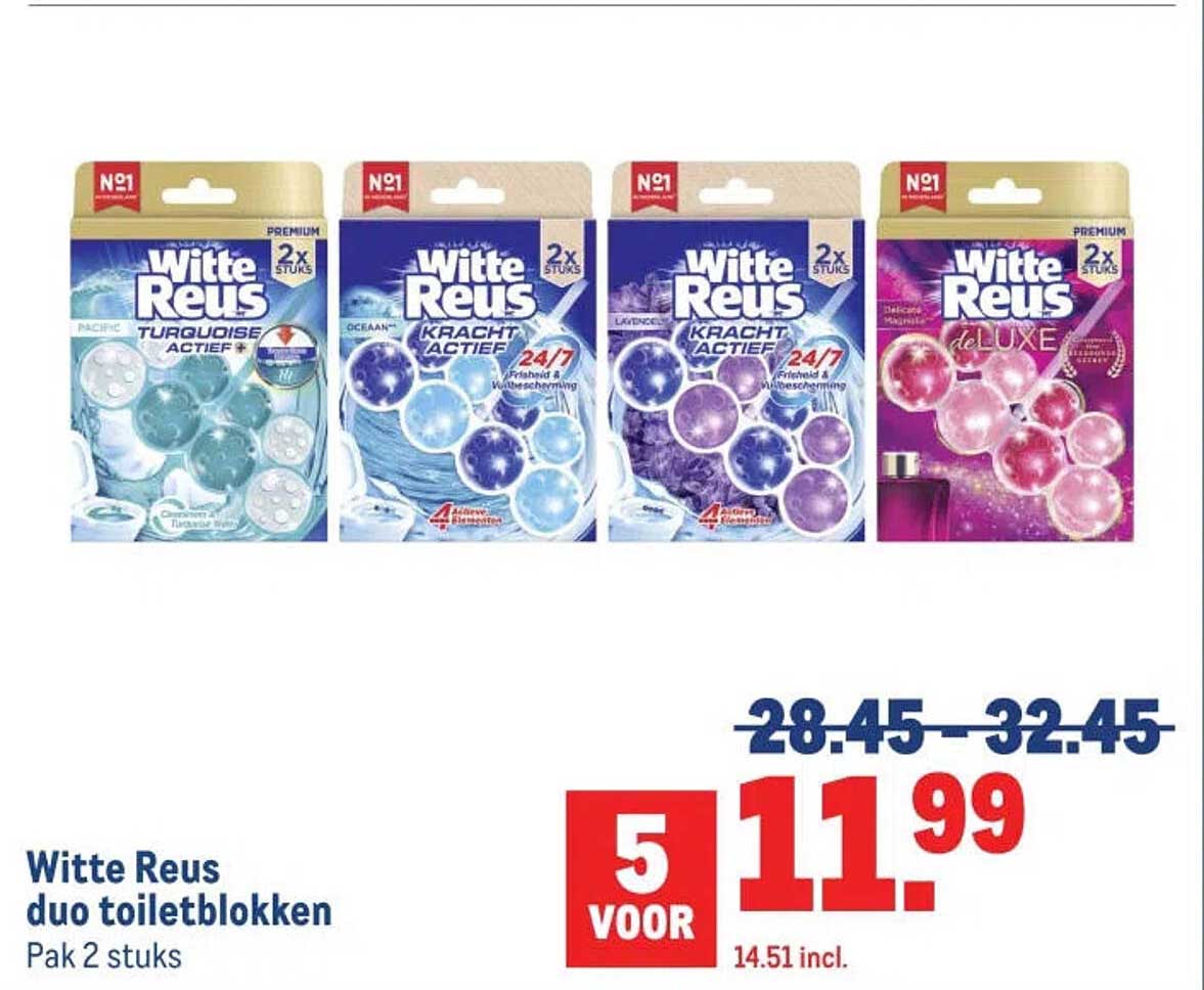 Witte Reus duo toiletblokken Pak 2 stuks 5 voor