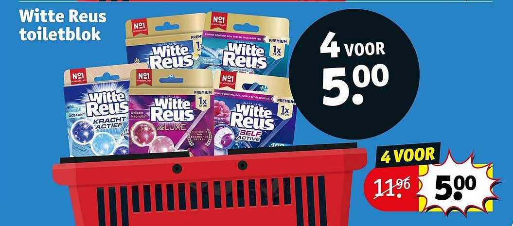 Witte Reus toiletblok 4 voor 5.00