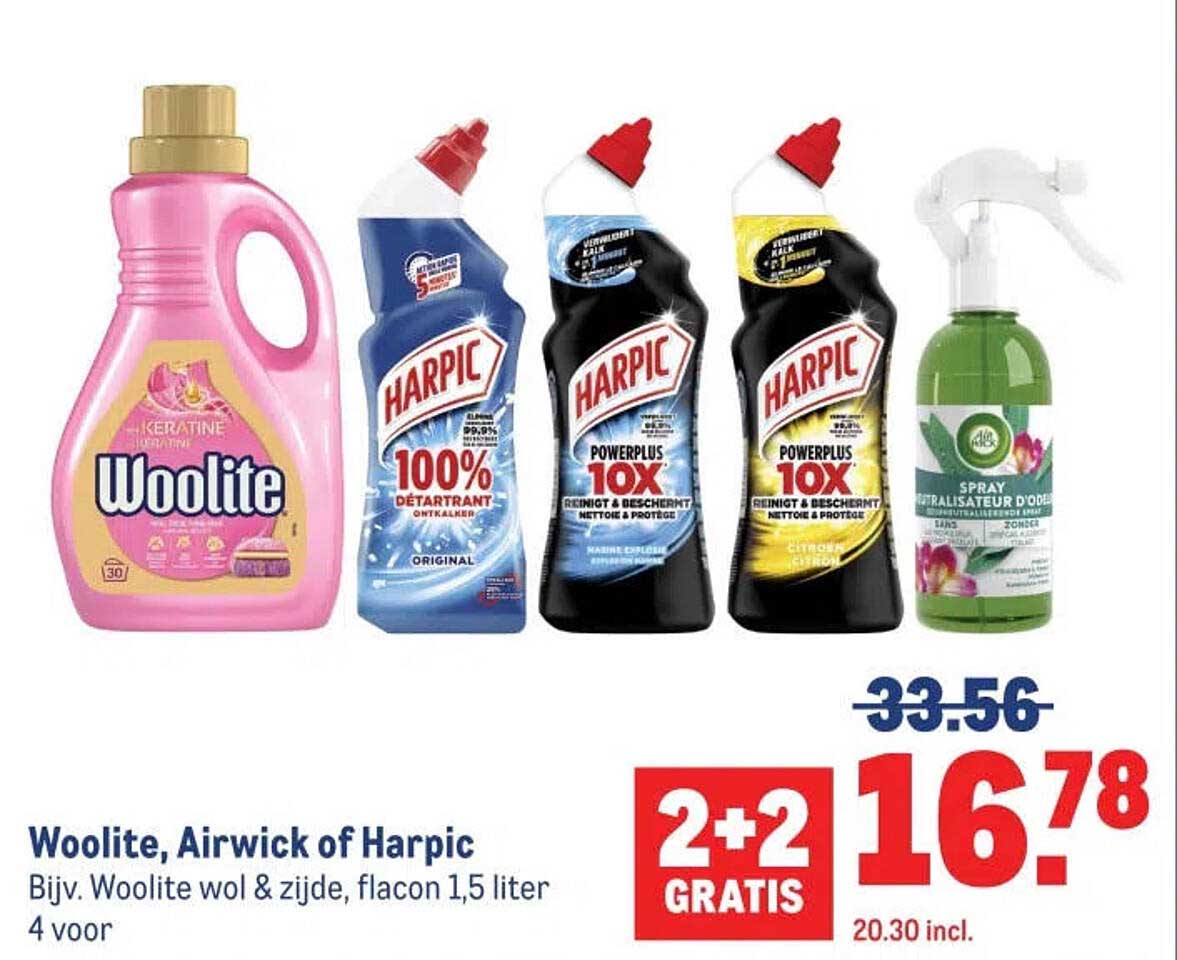Woolite, Airwick of Harpic 2+2 GRATIS
