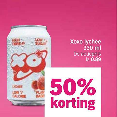 Xoxo lychee 330 ml 50% korting