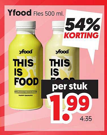 Yfood Fles 500 ml. 54% KORTING