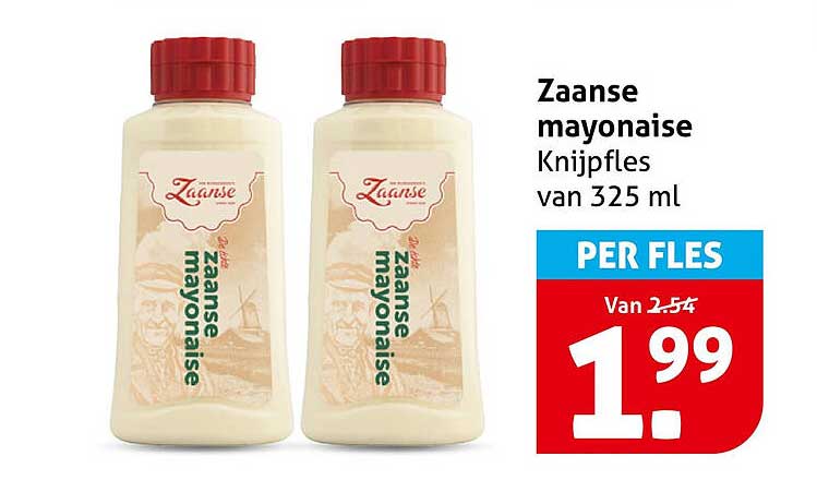 Zaanse mayonaise Knijpfles van 325 ml PER FLES