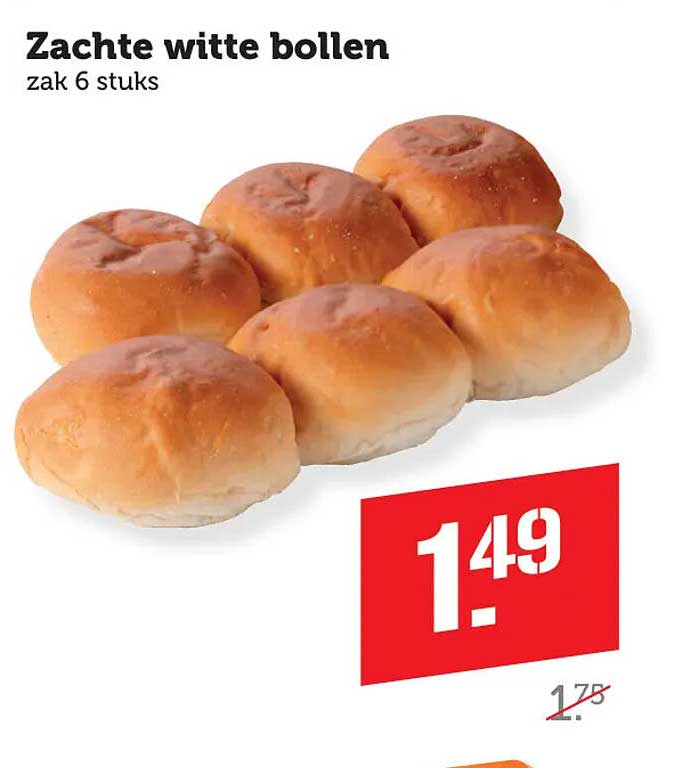 Zachte witte bollen zak 6 stuks