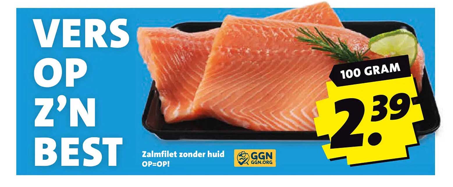 Zalmfilet zonder huid OP=OP!