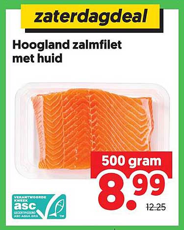 zaterdagdeal Hooogland zalmfilet met huid