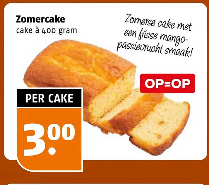 Zomercake cake à 400 gram OP=OP