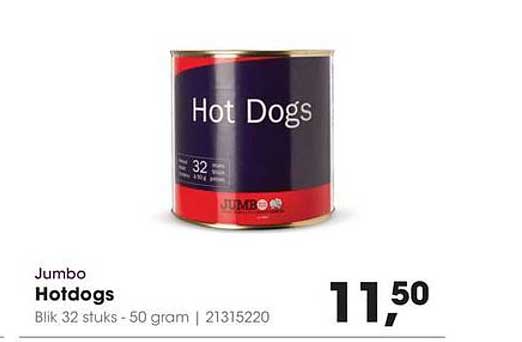 Jumbo Hotdogs Blik 32 stuks - 50 gram