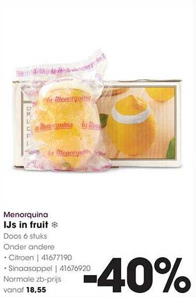 Menorquina IJs in fruit