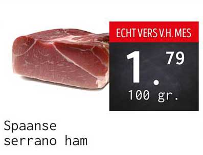 Spaanse serrano ham