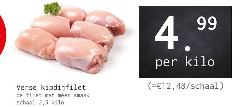 Verse kipdijfilet de filet met méér smaak schaal 2,5 kilo