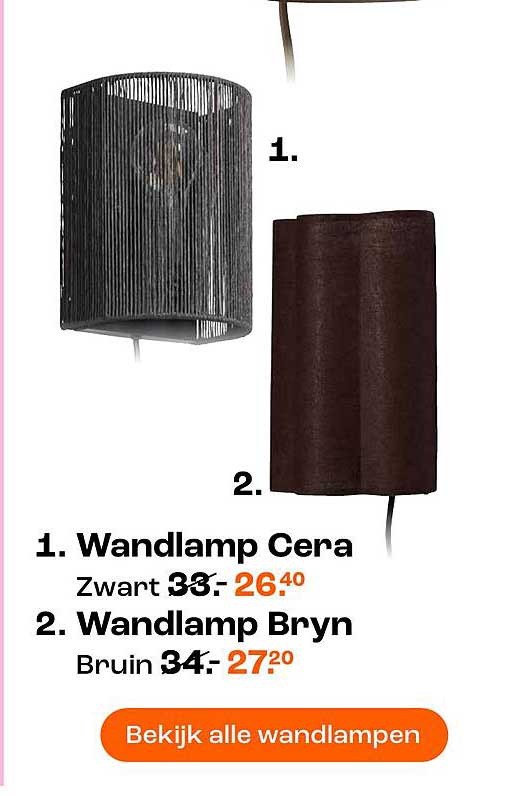 1. Wandlamp Cera Zwart