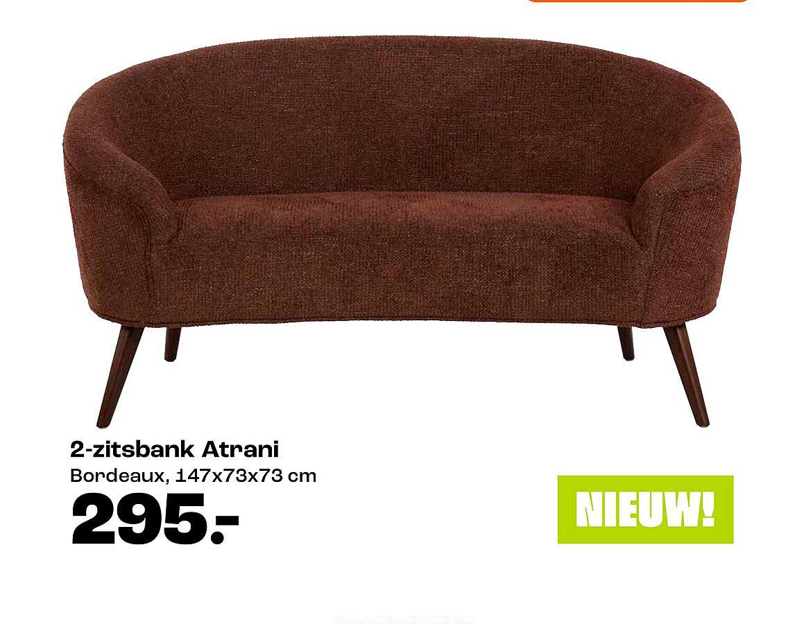 2-zitsbank Atrani Bordeaux, 147x73x73 cm NIEUW!