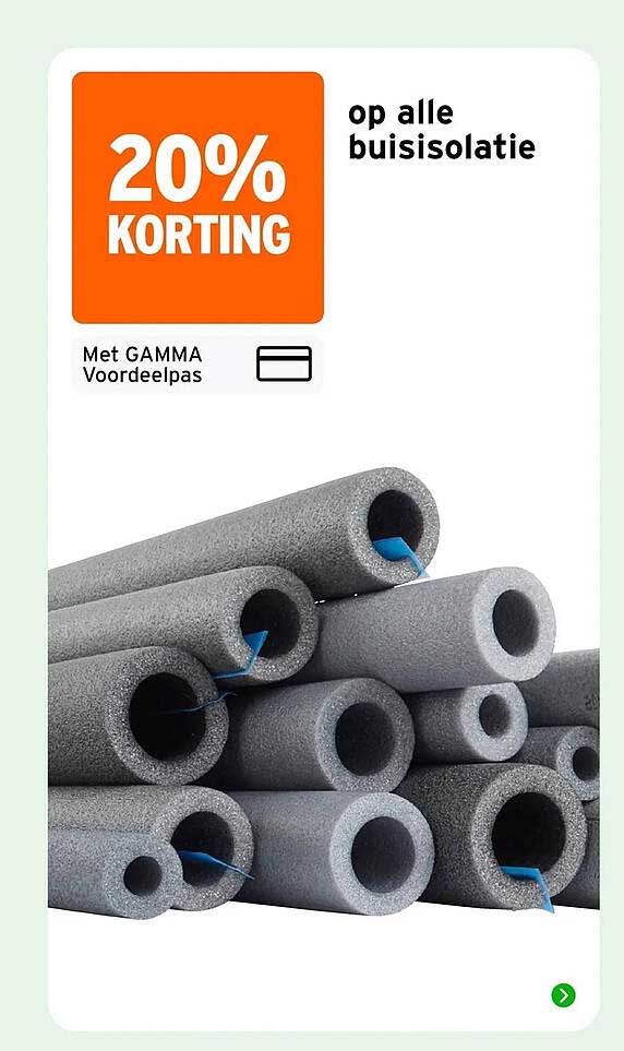 20% korting op alle buisisolatie