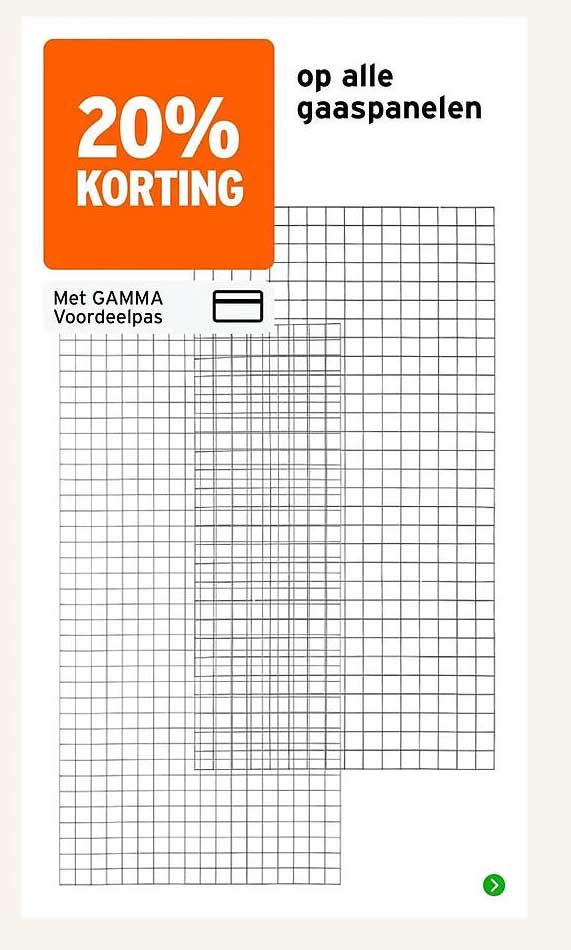 20% KORTING op alle gaaspanelen