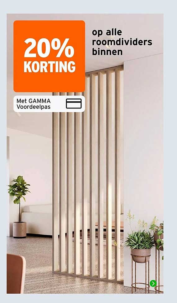 20% KORTING op alle roomdividers binnen