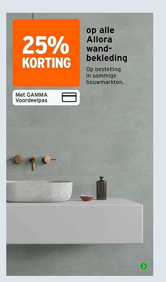 25% KORTING op alle Allora wand-bekleding