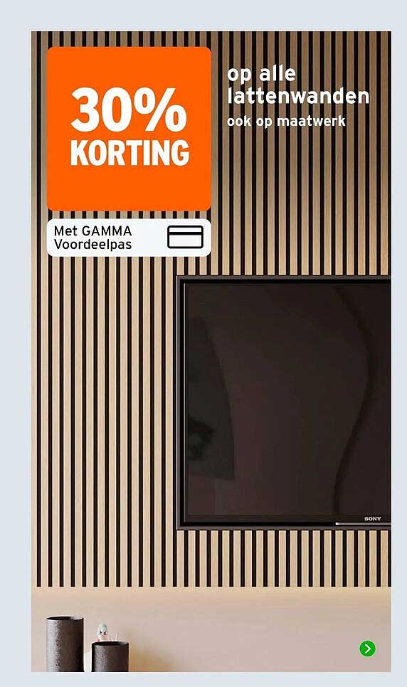 30% KORTING op alle lattenwanden ook op maatwerk
