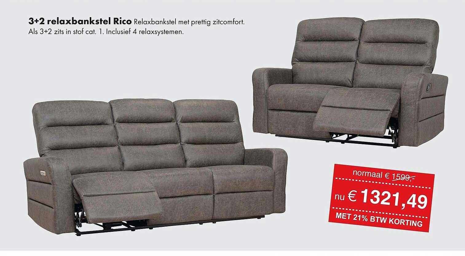 3+2 relaxbankstel Rico