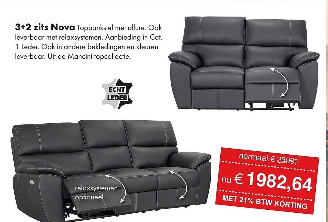 3+2 zits Nova Topbankstel met allure