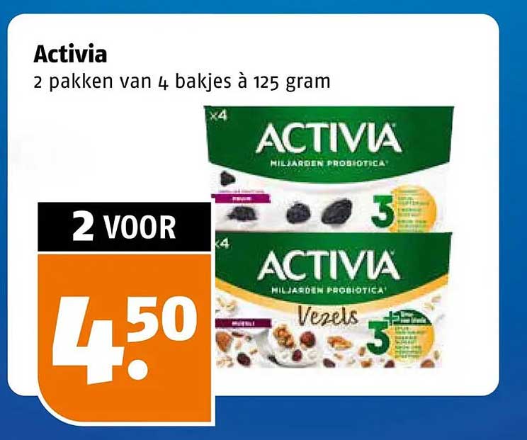 Activia 2 pakken van 4 bakjes à 125 gram 2 voor