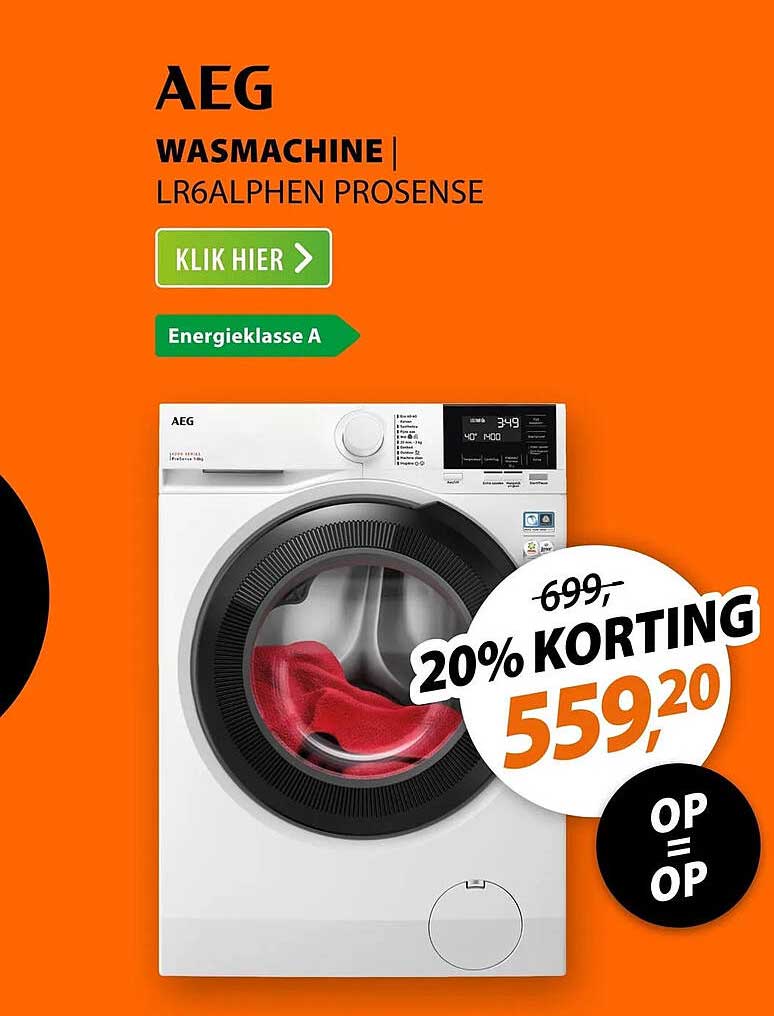 AEG WASMACHINE LR6ALPHEN PROSENSE 20% KORTING