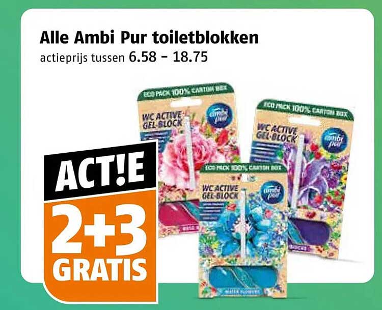 Alle Ambi Pur toiletblokken ACT! 2+3 GRATIS