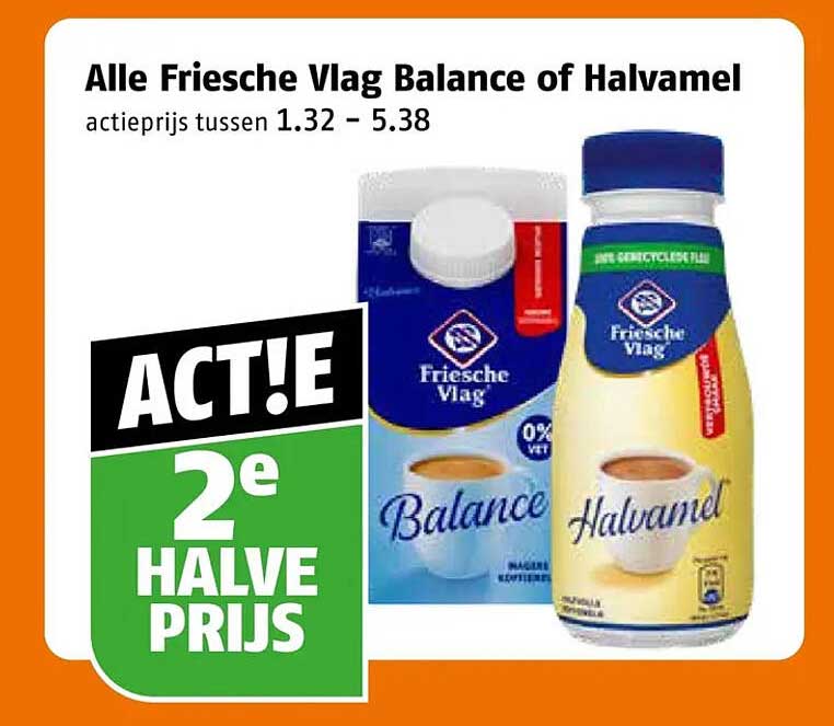 Alle Friesche Vlag Balance of Halvamel 2e halve prijs