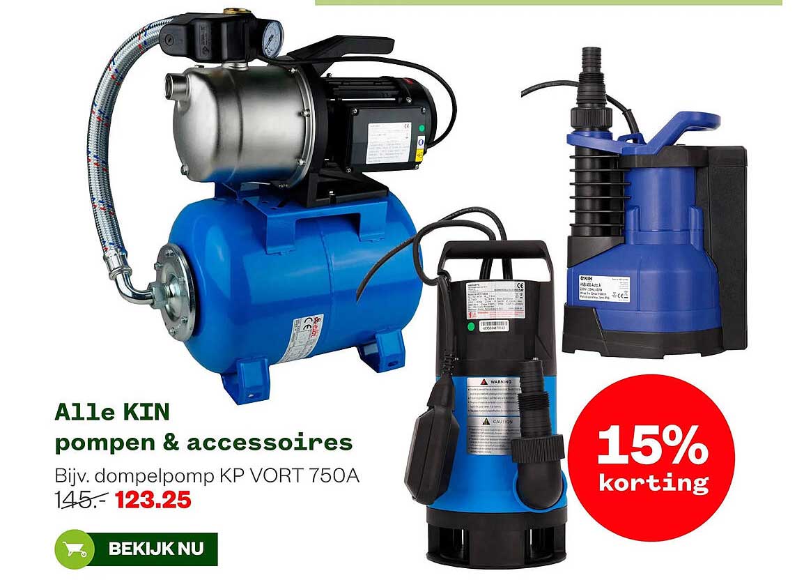 Alle KIN pompen & accessoires 15% korting
