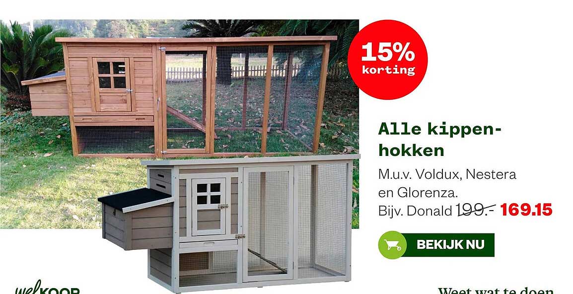 Alle kippen-hokken 15% korting