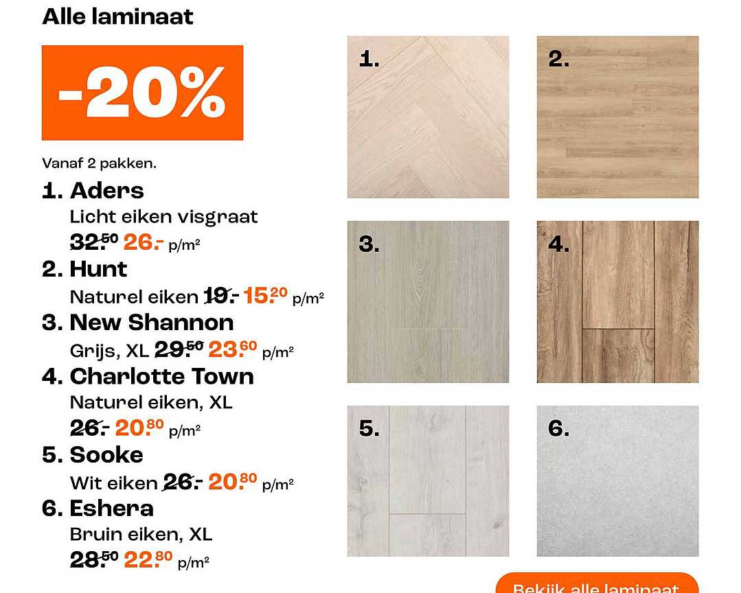 Alle laminaat -20%